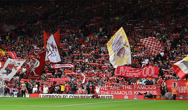 Liverpool fans inside Anfield Stadium