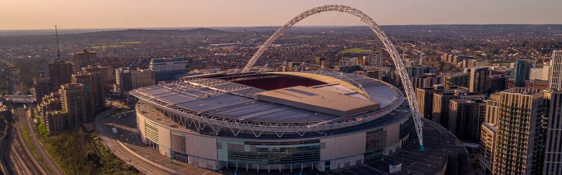 Aerial view from outside Wembley Stadium
