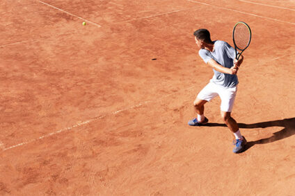 Tennis player on clay
